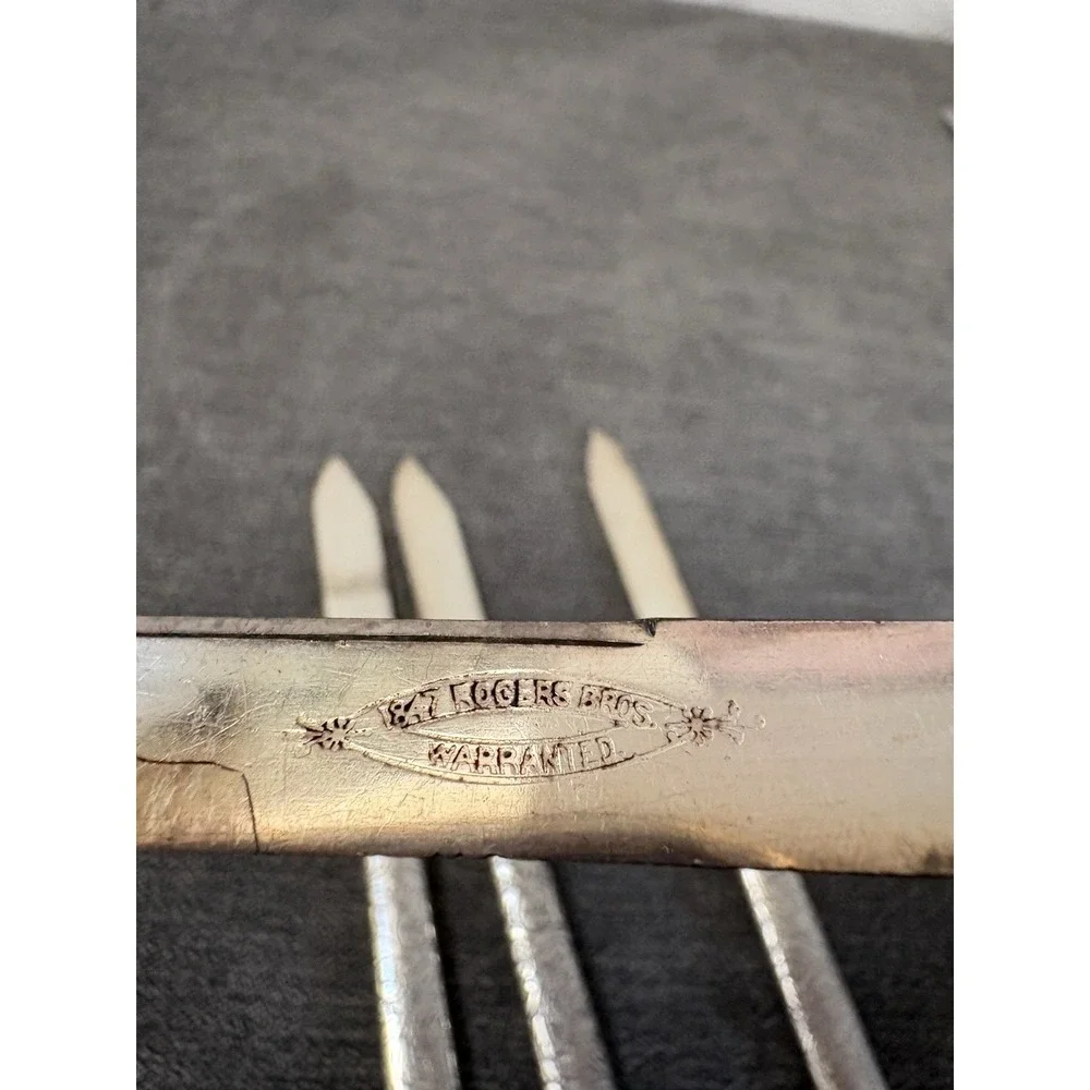 VTG Set of 4 Fruit Knives 1847 Rogers Bros. Co Warranted Silver Plate Arabesque